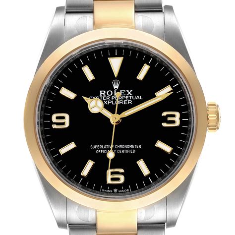 rolex explorer gold and steel|best rolex explorer to buy.